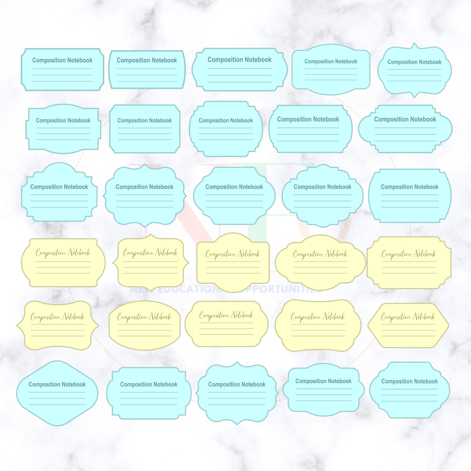 notebook label bundle: vintage & modern designs for composition books notebook label bundle: vintage & modern designs for composition books