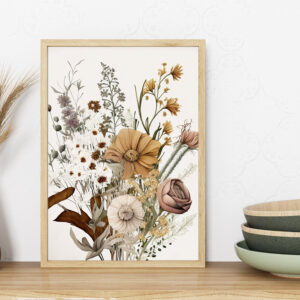 botanical bliss: wildflower & rose watercolor wall art