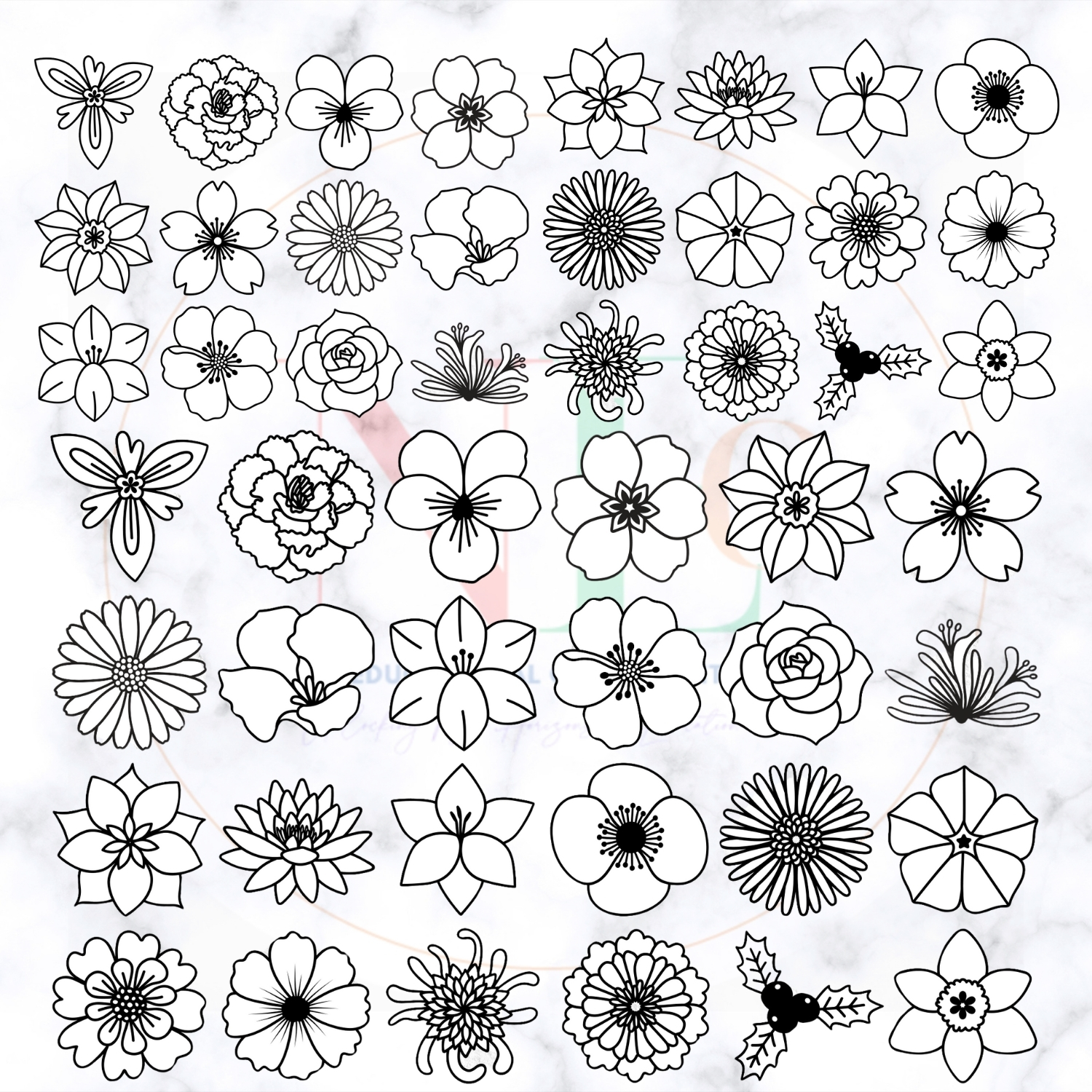 minimalist wild blooms & botanical sticker pack minimalist wild blooms & botanical sticker pack