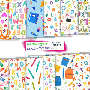 printable scrapbook backgrounds, vibrant paper bundle