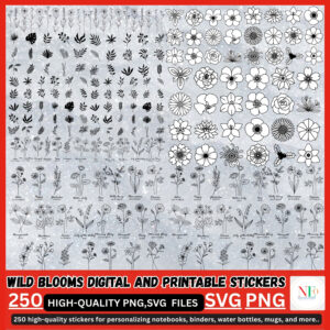minimalist wild blooms & botanical sticker pack