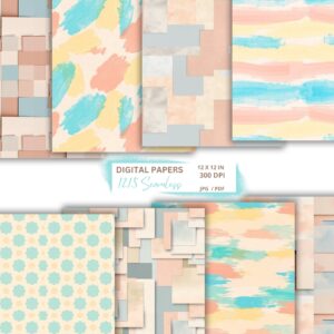 boho earthy digital paper pack 3d geometric backgrounds