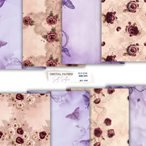 soft gothic elegance, romantic vintage florals,12x12 seamless paper