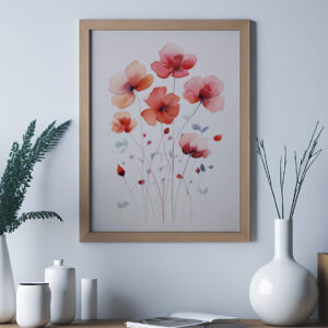 whispers of nature: floral wall art in tranquil waters